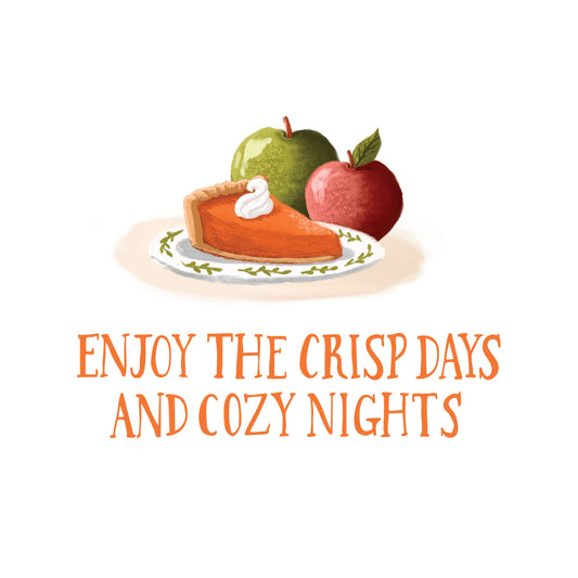 Happy Fall Card – Cozy Autumn Greeting Card with Pumpkin & Leaves
