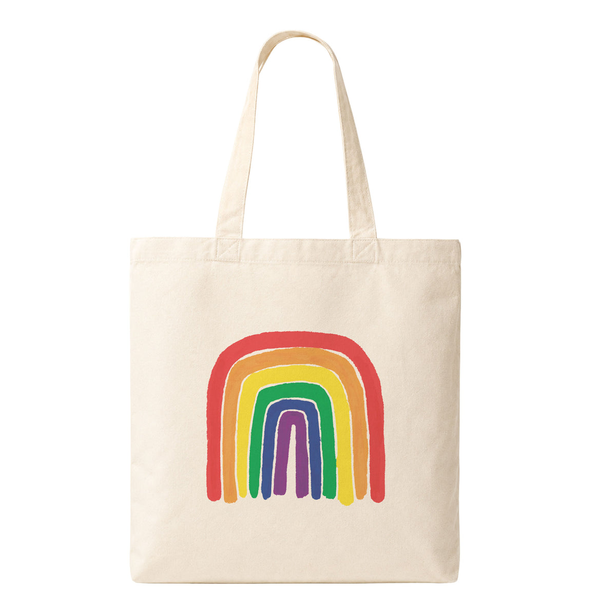Rainbow Canvas Tote Bag | Colorful Everyday Reusable Tote