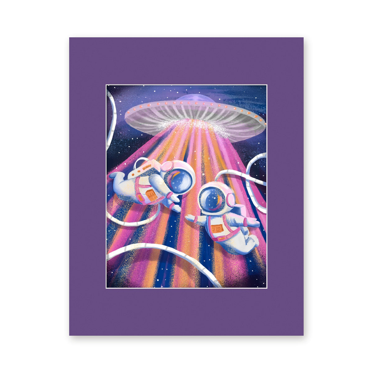 You've Abducted My Heart art print in a purple 11x14 mat