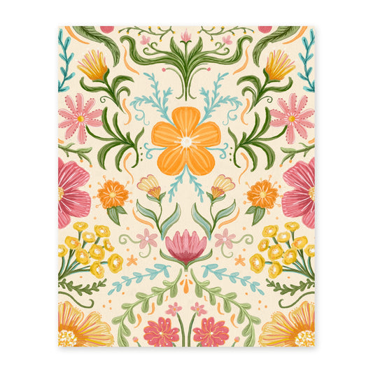 Watercolor Floral art print, full illustration