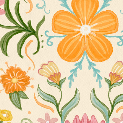 Watercolor Floral art print detail