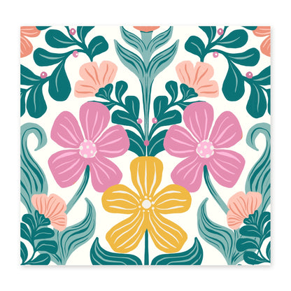 Retro Floral art print, full illustration