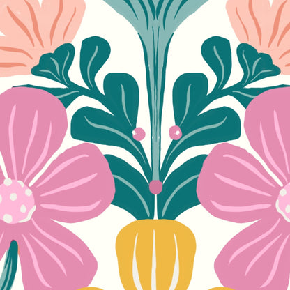 Retro Floral art print detail