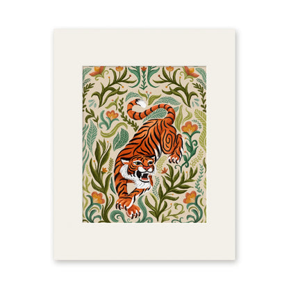Tiger art print in a white 11x14 mat