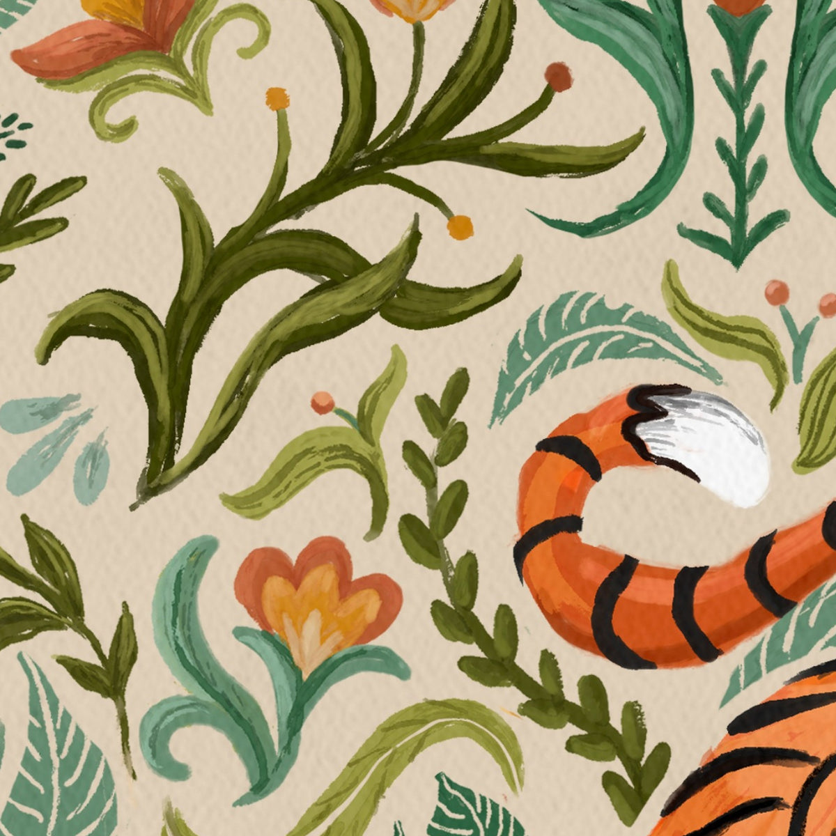 Tiger art print detail