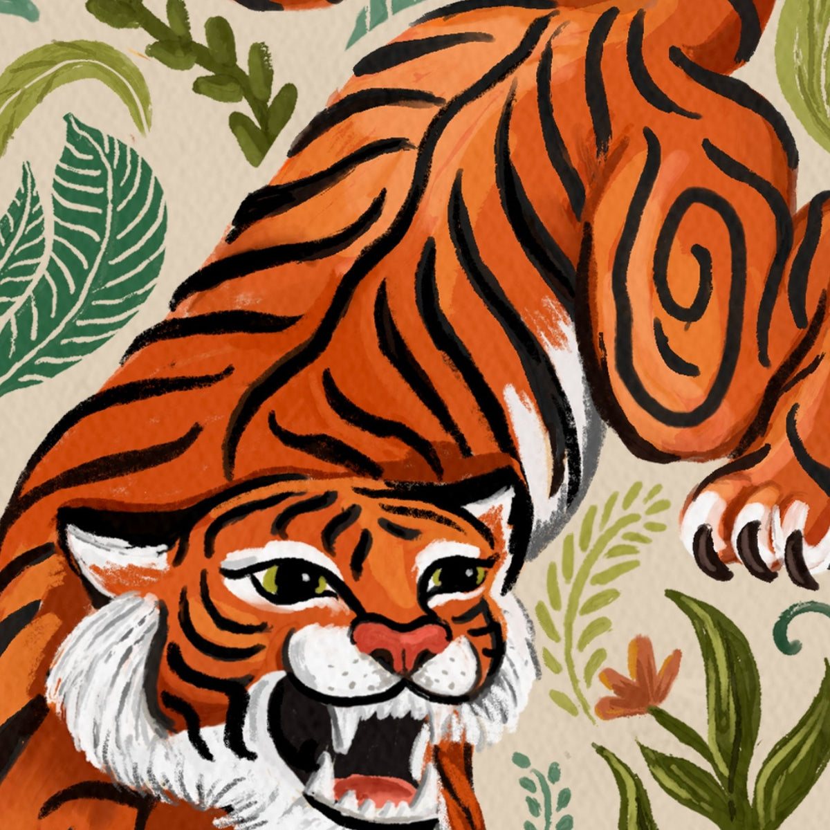 Tiger art print detail