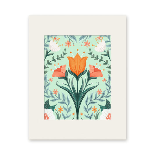 Tulips art print in a white 11x14 mat