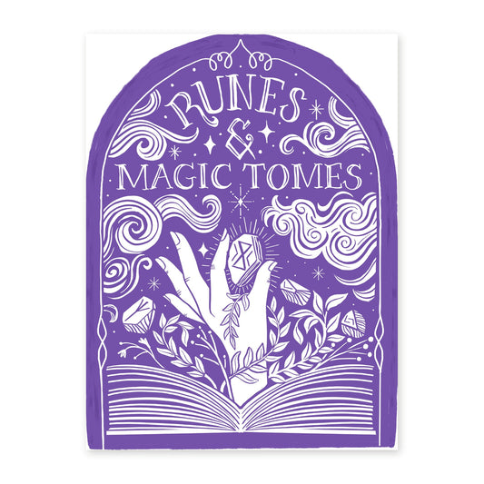 Runes & Magic Tomes art print, full illustration