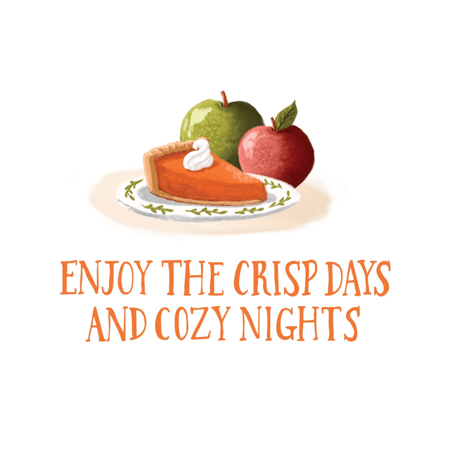 Happy Fall Card – Cozy Autumn Greeting Card with Pumpkin & Leaves