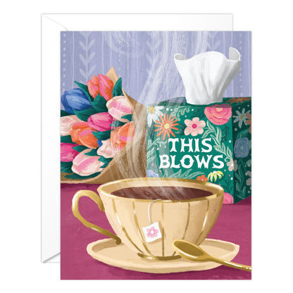 Funny Get Well Card – “This Blows” Sympathy Tea Card