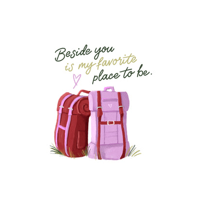 Romantic Love Card – You and Me Sitting in a Tree Hiking Card