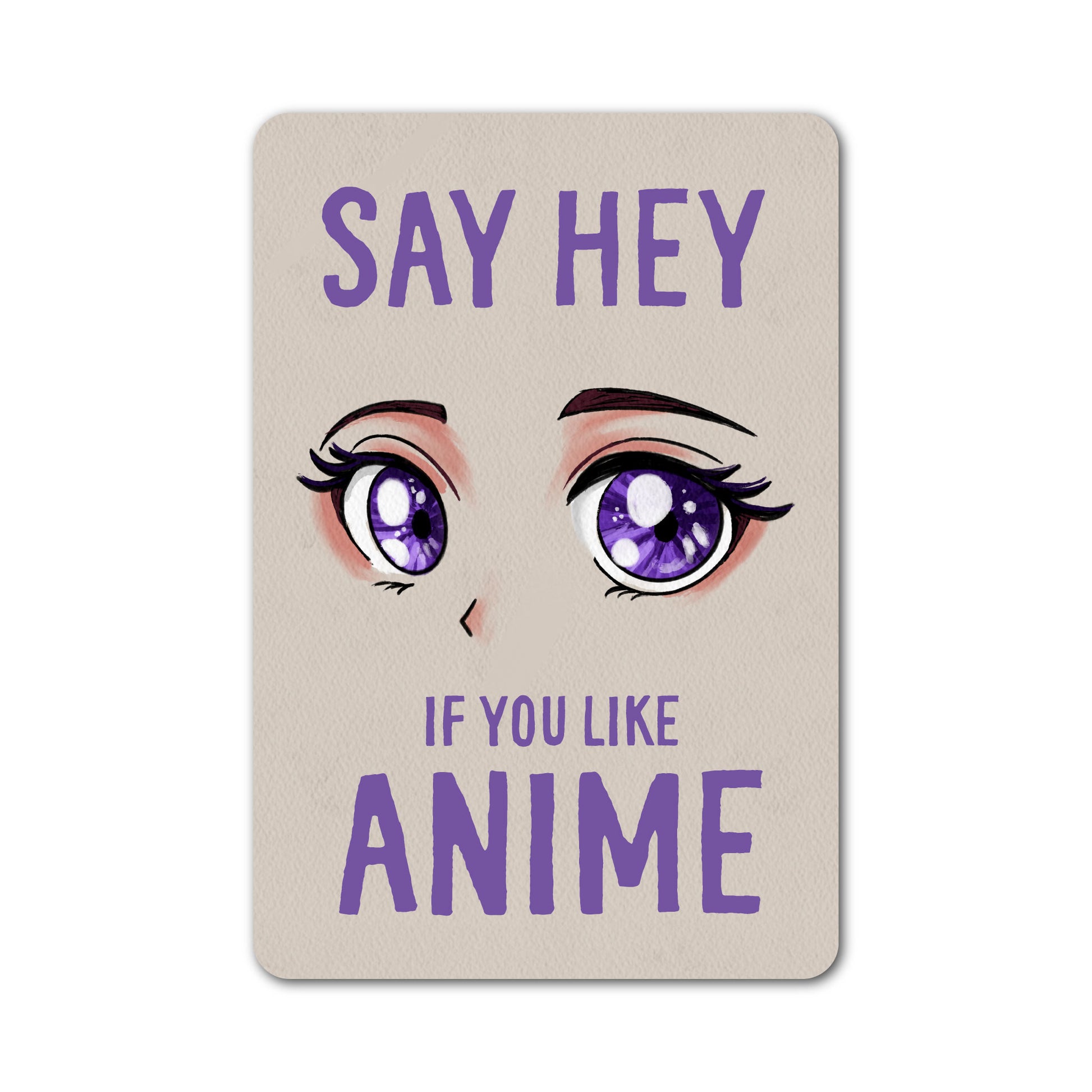 Say hey if you like anime sticker featuring illustrated anime-style eyes.