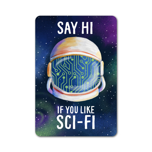 Say hi if you like sci-fi sticker featuring astronaut helmet and galaxy art.