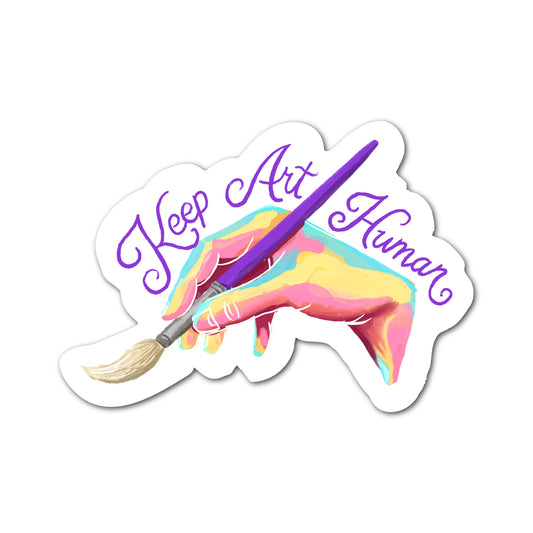 Keep Art Human Sticker | Artist Paintbrush Vinyl Sticker