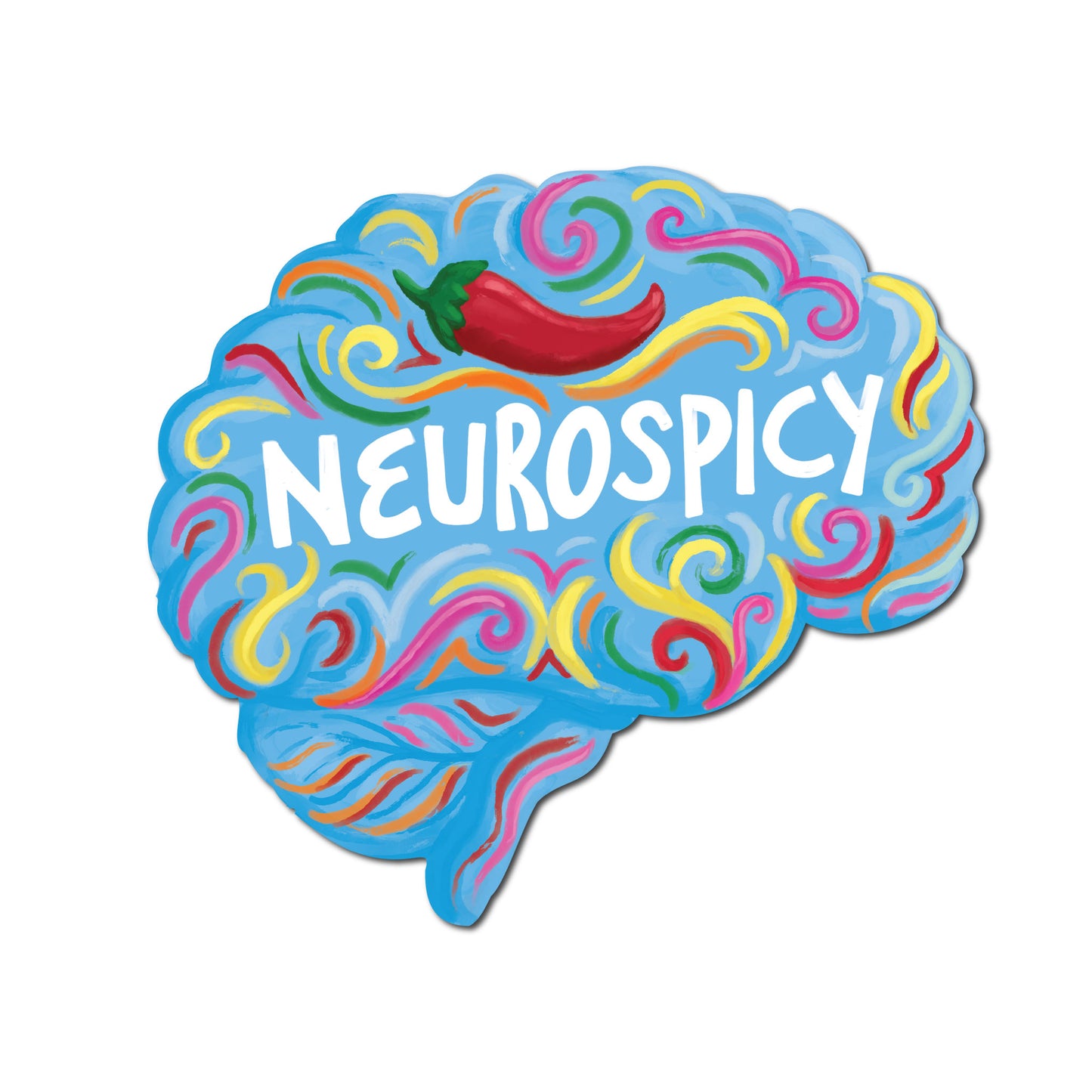 Neurospicy Brain Sticker | Funny Neurodivergent ADHD & Autism Vinyl Sticker