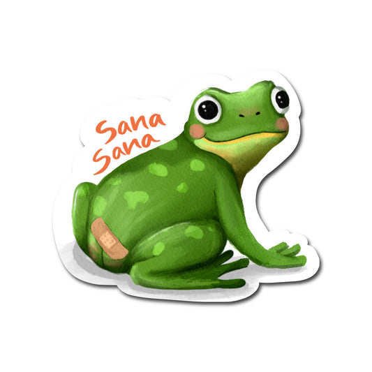 Sana Sana Colita de Rana Frog Sticker | Spanish Healing & Comfort Vinyl Sticker