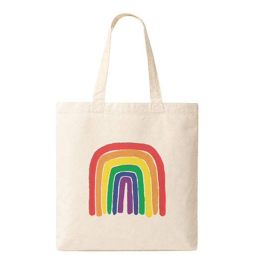 Rainbow Canvas Tote Bag | Colorful Everyday Reusable Tote